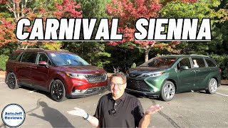 Sienna vs Carnival Who Wins this 2024 Battle of the Minivans [upl. by Dowell]