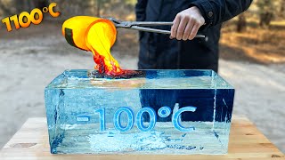 EXPERIMENT Lava Against Large ICE Block Can it Melt it LAVA VS ICE [upl. by Ainehta]