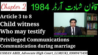 article 3 to 8 qanoon e shahadat order 1984child witnesslunatic witnessprivileged communications [upl. by Keriann]