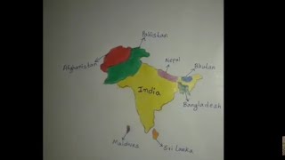 How to draw SAARC mapstep by step Easy drawing [upl. by Torin]