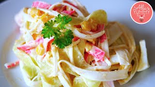 Cucumber amp Crab Stick Salad  Салат из крабовых палочек с огурцами и яйцом [upl. by Ydor]