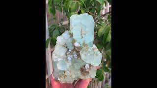 Aquamarine Crystals with Muscovite Mica from Pakistan [upl. by Novick]