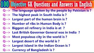 100 India Gk Questions and Answers in English  General Knowledge Questions  GK  Part5 [upl. by Brothers]