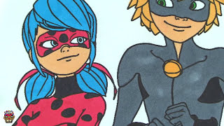 Miraculous Ladybug and Cat Noir Coloring Book Pages [upl. by Stearn85]