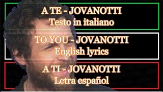 quotA TEquot  Jovanotti Letra Español English Lyrics [upl. by Ellen]