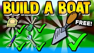 How to get ALL TOOLS for FREE  Build a boat for Treasure ROBLOX [upl. by Anirpas248]