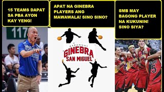 TATLONG BAGONG TEAMS SA PBA  SMB LINEUP UPDATE  GINEBRA ROSTER BALASA [upl. by Netnerb]