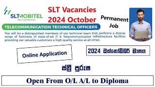 Sri Lanka Telecom New Vacancies 2024 October  SLT Job Application [upl. by Bebe]