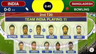 India vs Bangladesh 2nd T20 Match Today 2024  Ind vs Ban 2nd T20 Watch Score Commentary [upl. by Daren]