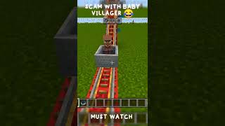 Scam with baby villager 😂 trainminecraftshortsviral [upl. by Attevaj]