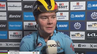 LOTTE KOPECKY WORLD ROAD CHAMPION  INTERVIEW AT THE FINISH [upl. by Icat]