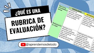 ¿QUÉ ES UNA RUBRICA DE EVALUACIÓN ¿CÓMO HACER UNA RUBRICA  WHAT IS AN EVALUATION RUBRIC [upl. by Erdnuaed]