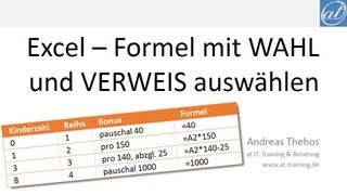 Excel  394  Formel abhängig vom Wert auswählen  WAHL und VERWEIS versus verschachteltes WENN [upl. by Krys]