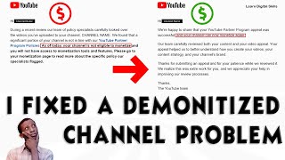 How to Remonetize any Demonetized YouTube channel  YouTube Issue Solved [upl. by Releyks]