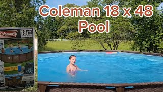 Coleman  Bestway 18 x 48 Power Steel Pool Install [upl. by Asoj]