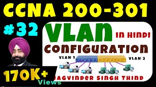 VLAN Configuration in Hindi  VLAN Configuration step by step  CCNA 200301 in Hindi Video 32 [upl. by Fleck]