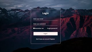 Create a Login Form in HTML and CSS  Glassmorphism Login Form in HTML amp CSS [upl. by Fulmis]