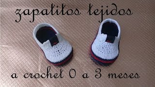 zapatito tejido a crochet diseño nauticos bebe [upl. by Forbes454]