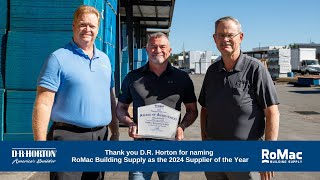 RoMac Building Supply Wins 2024 Supplier of the Year from DR Horton Orlando South [upl. by Ardelle]