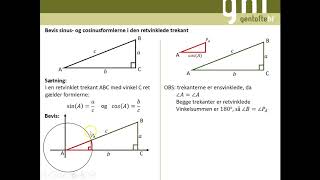 Cosinus og sinus i den retvinklede trekant [upl. by Lola]