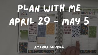 Plan With Me  April 29  May 5  Erin Condren Hourly  PlannerKate [upl. by Yelrac]