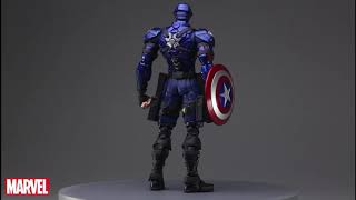 Square Enix  Marvel Universe Variant Bring Arts Captain America designed by Tetsuya Nomura [upl. by Aldarcy]