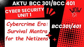 Unit1Cybercrime Era Survival Mantra for the Netizens Future of Cybercrime CybSecBCC301401 [upl. by Joacima250]