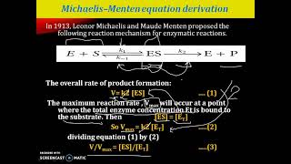 Enzyme kinetics Michaelis Menten Equation [upl. by Annahs]