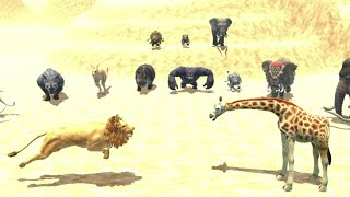 Mammoth vs Elephant  Bull Bear Panda Giraffe Hyena Crocodile Cattle Zebra  Animals Fight [upl. by Larentia728]