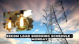 Eskom load shedding schedule – MONDAY  NEWS IN A MINUTE [upl. by Nelon671]