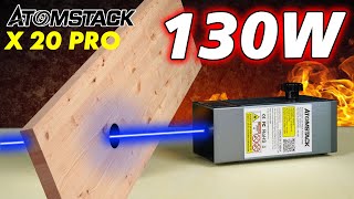 AMAZING POWER 130W laser Cuts 12mm thick in one pass Atomstack net X20 PRO [upl. by Odraode]