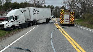 Driver killed after vehicle collides with tractortrailer in Saco [upl. by Azyl293]