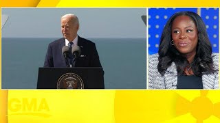 A look at President Bidens speech in Normandy [upl. by Jago]