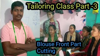 Tailoring Class For Beginners part3  Blouse Front Part Cutting  Mahesh Tailor Tutorial [upl. by Willow]