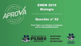 Questão 92 ENEM 2019  Biologia [upl. by Benia]