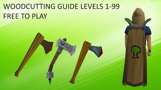 OSRS  Woodcutting Guide  Level 199 F2P [upl. by Yelsehc]