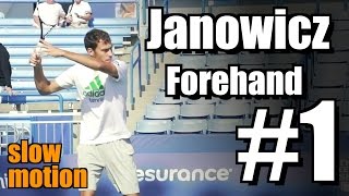 Jerzy Janowicz in Super Slow Motion  Forehand 1  Western amp Southern Open 2014 [upl. by Iaj]