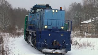 Тепловоз C30M 1571 близ ст Вийвиконд  Locomotive C30M 1571 near Viivikonna station [upl. by Ettenyar]