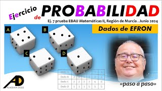 PROBABILIDAD DADOS de EFRON ACADEMIADIEGO [upl. by Shih]