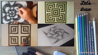 Phantastische Zeichenmuster compilation  optische Täuschungen OP art [upl. by Elane]