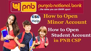 Minor Account Opening Age 10 to 17 year  How to Open Student Account  Punjab National Bank BCCSP [upl. by Lagiba]