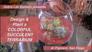 Design and Plant a Colorful Succulent Terrarium [upl. by Chenay737]