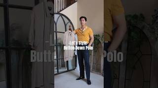 LET’S STYLE  Beige Button Down Polo Shirt for Date night datenightoutfit outfitideas menswear [upl. by Buller]