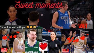 Luka Doncic and Referee Ashley MorleyGleich  Im foulinlove with you  Sweet Moments [upl. by Eelana]