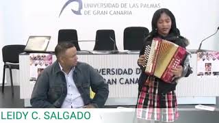 LEIDY CAROLINA SALGADO EN ISLAS GRAN CANARIAESPAÑADEMOSTRACIÓN VALLENATA [upl. by Sitrik520]