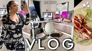 VLOG MY NEW UPLIFT DESK SET UP PROJECT MANAGERS DREAM  NEW YSL  HANGING OUT  NEW MEALS amp MORE [upl. by Jeralee]