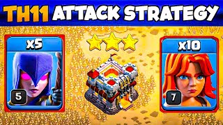 Clash Of Clans Best Th11 War Attack Strategy in 2024 [upl. by Rimhsak]