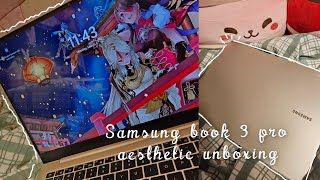 🖱Samsung galaxy book 3 pro 14quot aesthetic unboxing  content creator gamer pov [upl. by Marisa190]