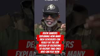 Deion sanders explaining how many hs can really do the job now instead of kist recruiting to recruit [upl. by Carberry]