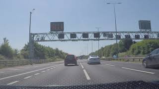 UK Motorways  Almondsbury  M5 north onto M4 Eastbound to M32 [upl. by Alusru]